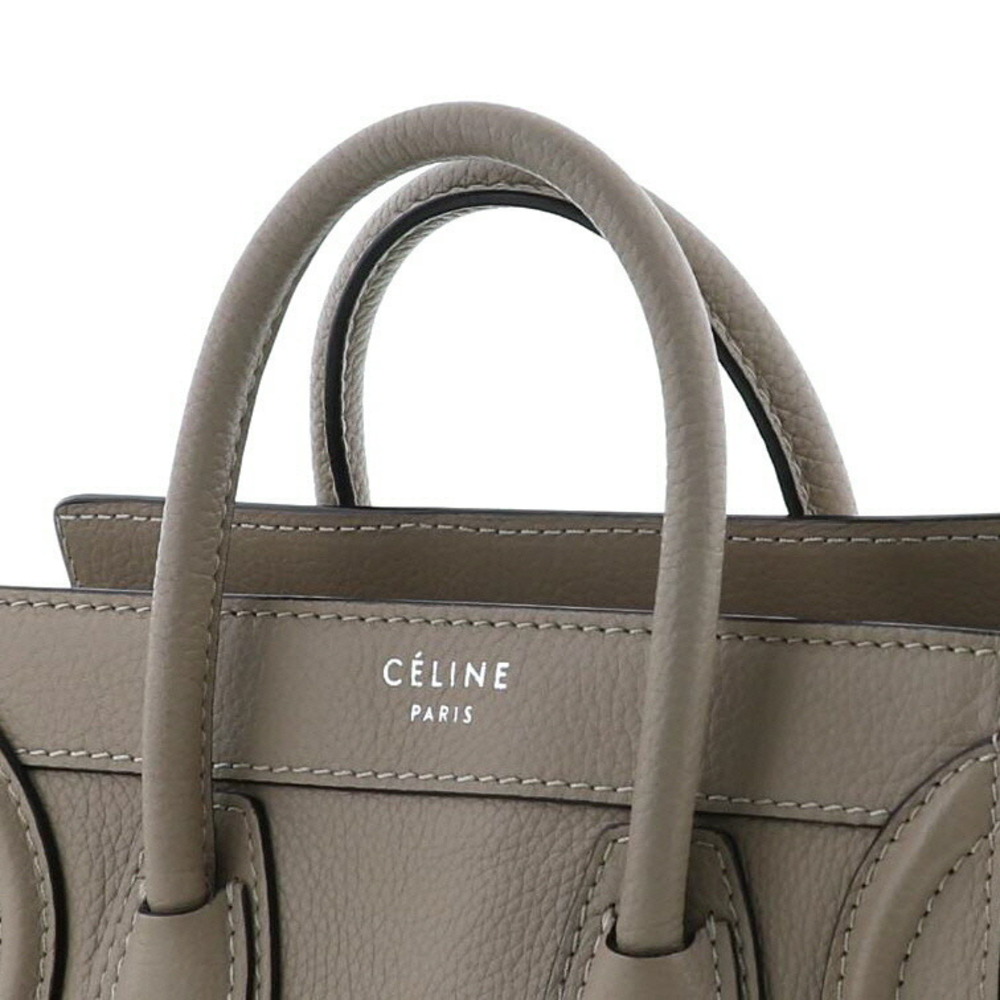 Celine Luggage Shopper Gray Nano Luggage Bag View 3